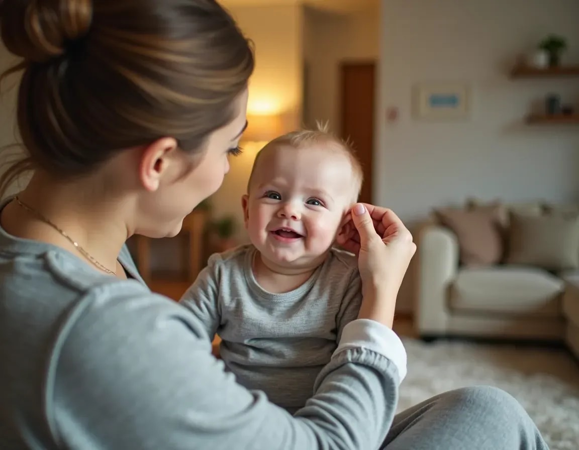 Madre jugando con bebe