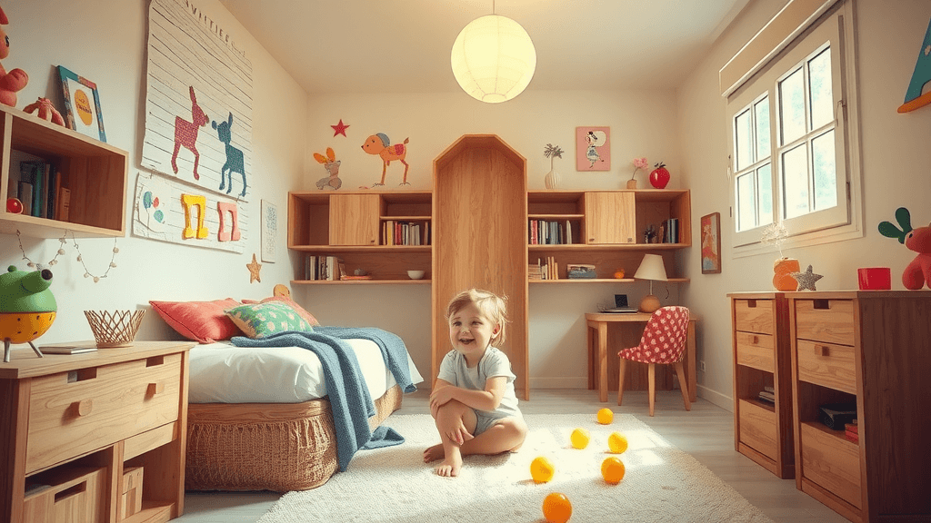 Niño jugando en su habitación